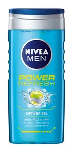 Gel za prhanje Nivea, power refresh, 250ml